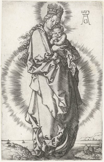 三日月の聖母子 作： Heinrich Aldegrever