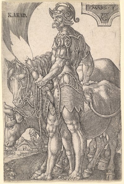 火星、セブンプラネット、1533年。 作： Heinrich Aldegrever