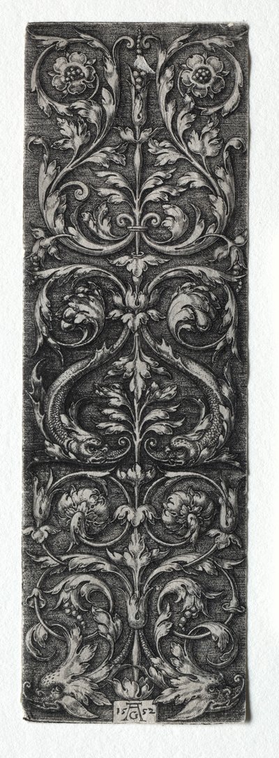 魚の装飾デザイン、1552年。 作： Heinrich Aldegrever