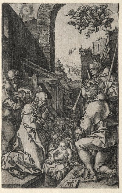 羊飼いの礼拝、1553年。 作： Heinrich Aldegrever