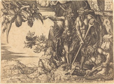 悪魔にさらわれた金持ち。 作： Heinrich Aldegrever