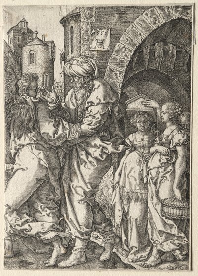 ロットの物語：ロットと彼の家族の逃亡ソドム、1555年。 作： Heinrich Aldegrever