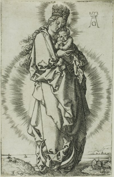三日月の聖母子 作： Heinrich Aldegrever