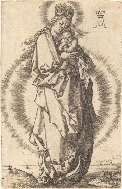 三日月の聖母と子供 作： Heinrich Aldegrever