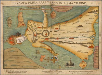 1580年代、ハインリヒ・ビュントによるヨーロッパの擬人化地図 作： ハインリッヒ・ブンティング