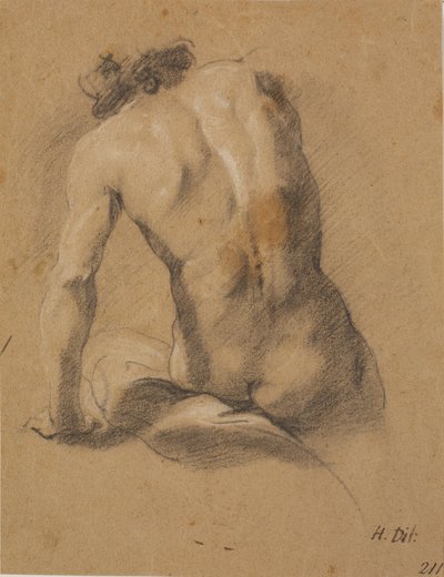 後ろから見た着席男性モデル 作： Heinrich Dittmers
