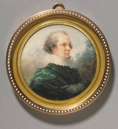 白いひだを持つ男の肖像c。 1790年。 作： Heinrich Friedrich Füger