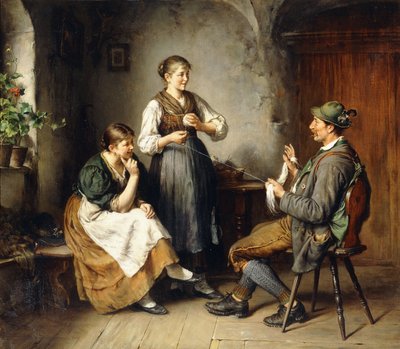 インテリアの3人の人物 作： Heinrich Hirt