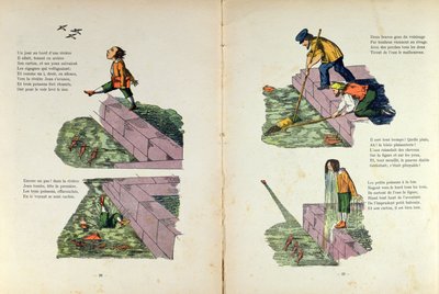 「L&39;Histoire de Jean le Nez-en-L&39;Air」、トリム作のホフマン「Struwelpeter」（ルイギュスターヴラティスボン、1827-1900年）の翻訳のイラスト、1850年頃 作： Heinrich Hoffmann