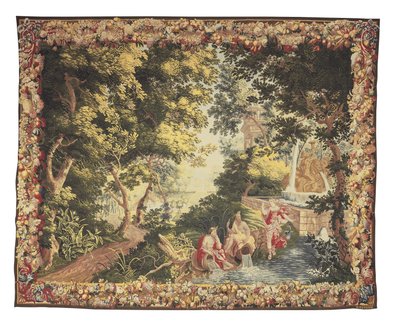 ダイアナとカリストのシリーズからのブリュッセル神話タペストリー、c。 1680年～1710年 作： Heinrich II Reydams