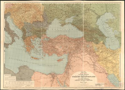 テュルク戦域の全体地図-オスマン帝国のヨーロッパ諸国とアジア諸国の一般地図（Carte Generale des Provinces Europeennes et Asiatiques de L