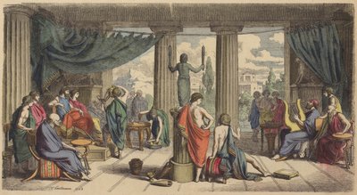 古代ギリシャの王宮（彩色済み彫刻 作： Heinrich Leutemann