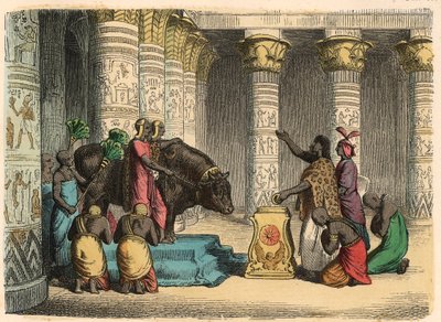 古代エジプトアピス・ブルの崇拝 作： Heinrich Leutemann