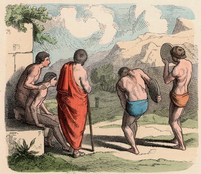古代ギリシャスポーツ、円盤投擲 作： Heinrich Leutemann