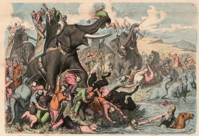 古代ギリシャアレクサンダー大王のバルカン半島での戦役 紀元前335年 作： Heinrich Leutemann