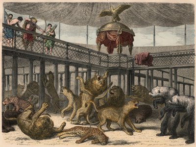 古代ローマ：皇帝による野外劇場での野獣の殺処分、1866年 作： Heinrich Leutemann