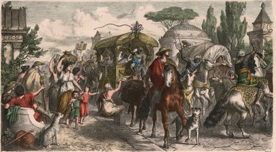 古代ローマ。帝国時代のアッピア街道 作： Heinrich Leutemann