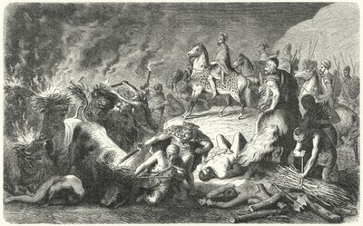 ハンニバル、カシリヌム包囲戦にて、前216-215年（エングレーヴィング 作： Heinrich Leutemann