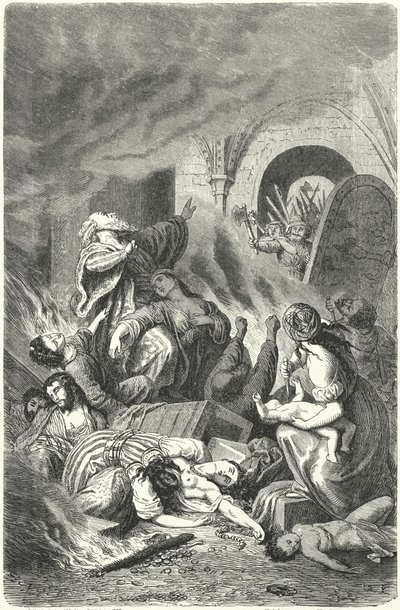 ヨークのユダヤ人虐殺 作： Heinrich Leutemann