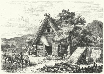 ドイツの古い農家（彫刻 作： Heinrich Leutemann