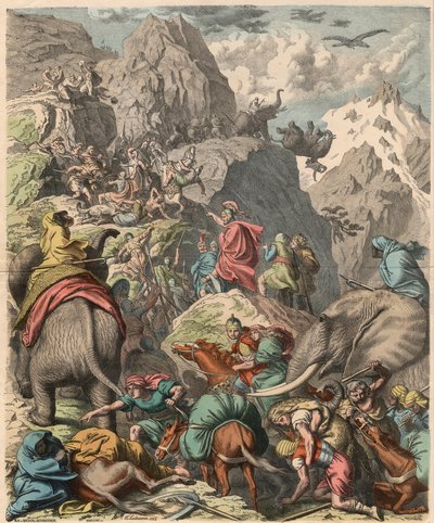 第二次ポエニ戦争：1866年、アルプスを横断するハンニバル 作： Heinrich Leutemann
