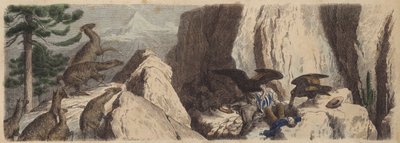チリのアンデス山脈（彩色済み彫刻 作： Heinrich Leutemann