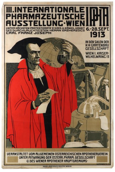 III 国際医薬品展示会ウィーン、1913 年。 作： Heinrich Maria Pangratz