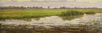 アルスターの上流、1833年から35年頃（ボードに取り付けられた紙に油彩） 作： Heinrich Stuhlmann