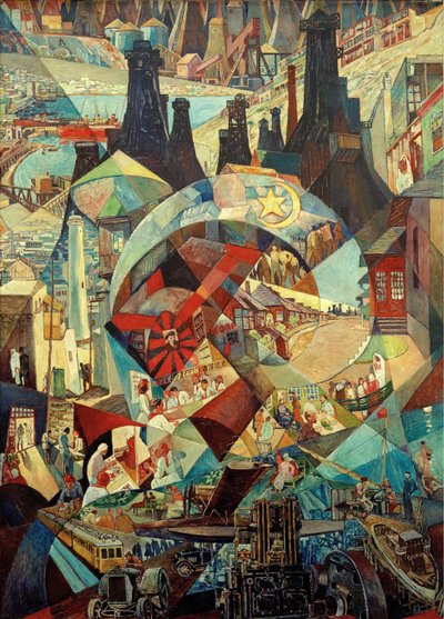 バクー撹拌パネル、1927年。 作： Heinrich Vogeler