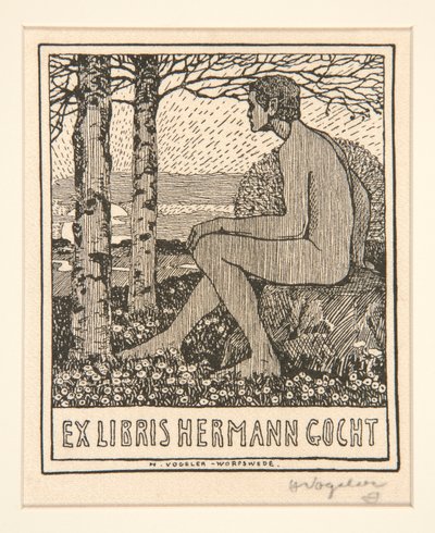 ブックプレート: Ex Libris Hermann Gocht 作： Heinrich Vogeler