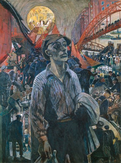 ハンブルク造船所の労働者、ハンブルク同志、1928 年。 作： Heinrich Vogeler