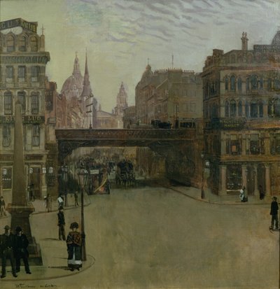 Ludgate Hill、1884 作： Heinrich Wilhelm Truebner
