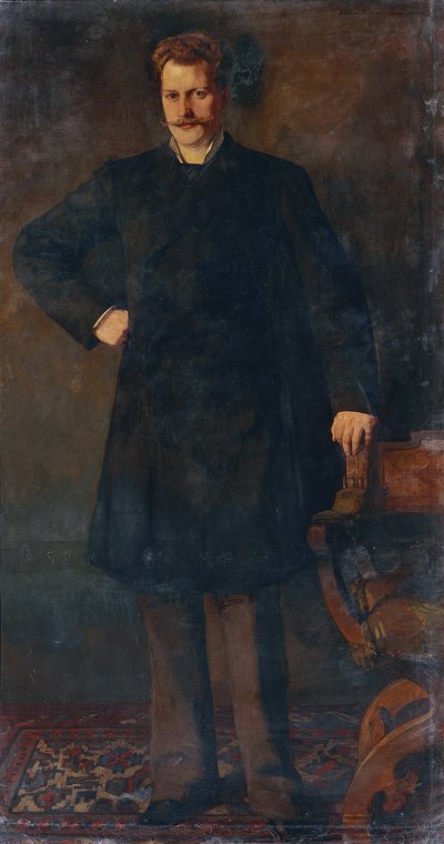 オペラ歌手 Theodor Reichmann 1849-1903 の肖像、1879 年。 作： Heinrich Wilhelm Trübner