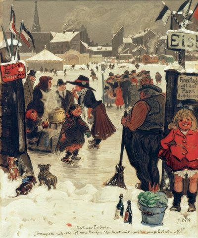 ベルリンのアイスリンク 作： Heinrich Zille