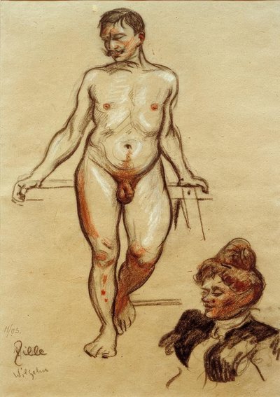 H.Zille、男性ヌード、ヴィルヘルム 作： Heinrich Zille