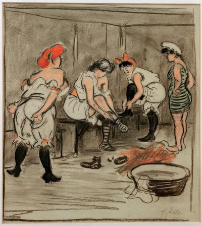 楽屋で4人の女性 作： Heinrich Zille