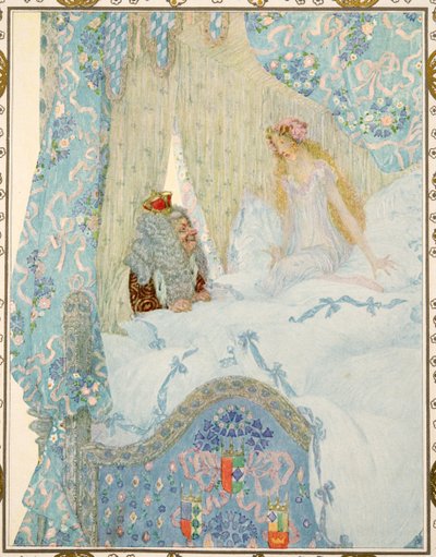 ハンス・クリスチャン・アンデルセン著、物語のエンドウ豆の王女、パブ。 1911 作： Heinrich and Urban Lefler