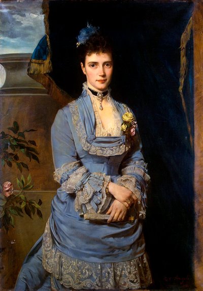 デンマークのダグマー王女マリア・フョードロヴナ大公夫人の肖像」1847-1928年、1874年。 作： Heinrich von Angeli