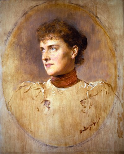 若い女性の肖像 作： Heinrich von Angeli