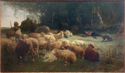 羊を連れた少年 作： Heinrich von Zügel