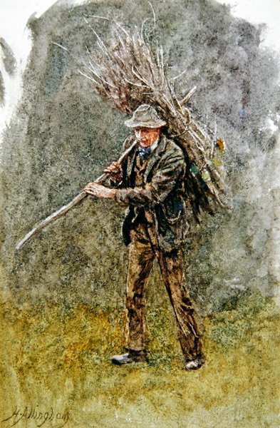 A Bundle of Wood（水彩・紙 作： Helen Allingham