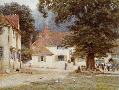 ビレッジインのカート、1878年 作： Helen Allingham