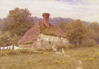 ブラックダウン近くのコテージ、サセックス（水彩） 作： Helen Allingham