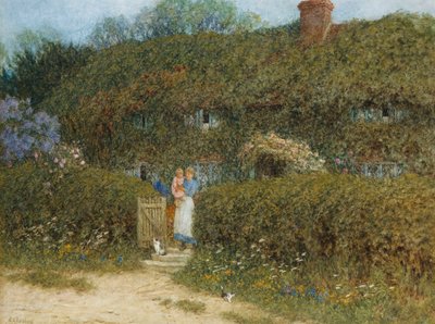 ワイト島、フレッシュウォーターのコテージ 作： Helen Allingham