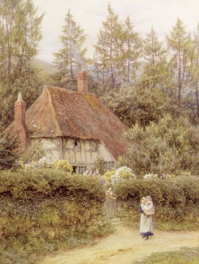 ハスルミアの近くのコテージ 作： Helen Allingham
