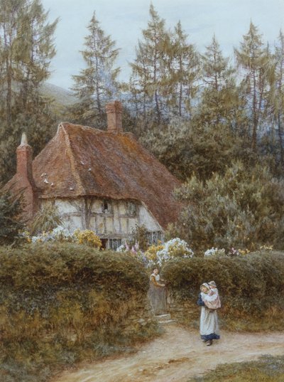 ハスルミアの近くのコテージ 作： Helen Allingham