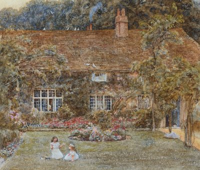 カントリーハウス（傷のある水彩画） 作： Helen Allingham