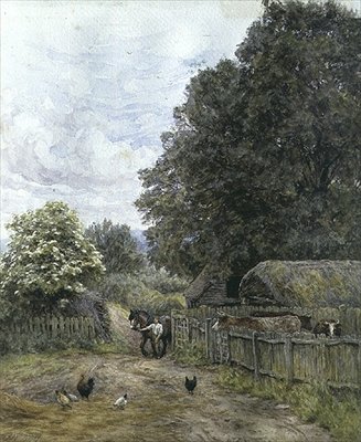ファームヤード 作： Helen Allingham
