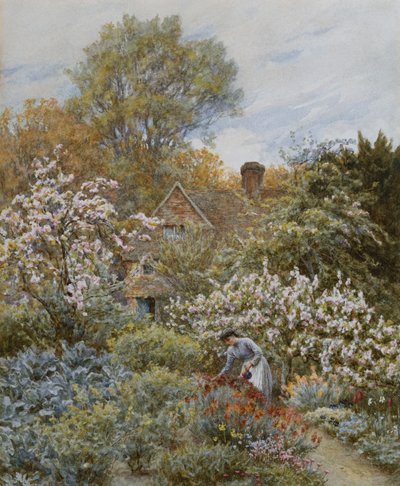春の庭 作： Helen Allingham