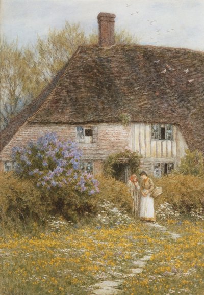 ケンティッシュコテージ（傷のある水彩画） 作： Helen Allingham
